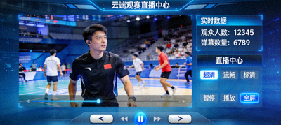 云端观赛直播中心实时流媒体画面